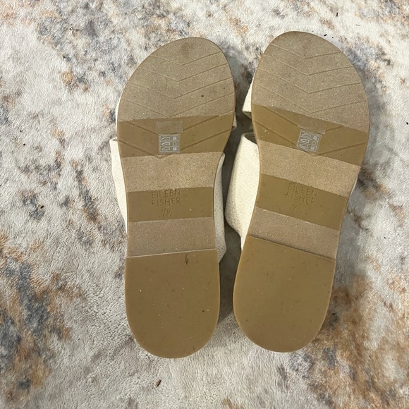 NWOB Eileen Fisher Dello Linen Wedge Sandal - Picture 6 of 6